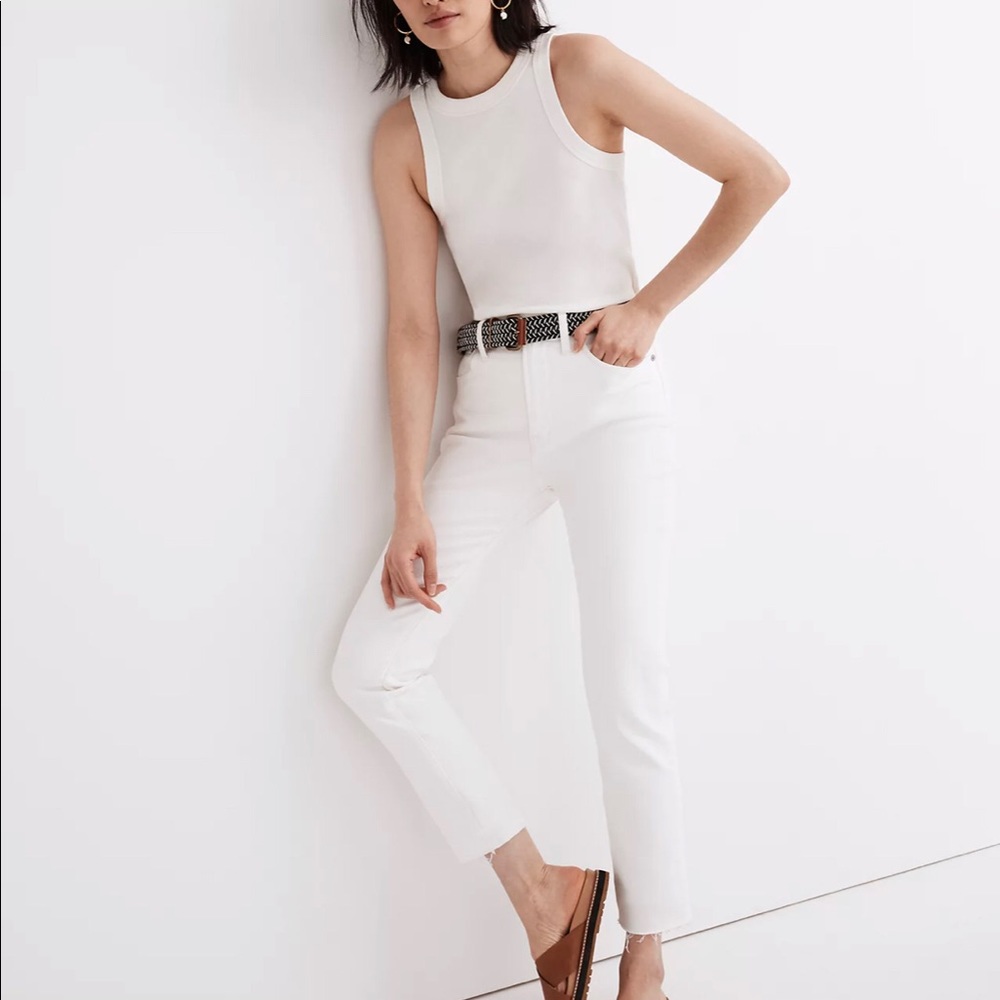 NWT Madewell Perfect Vintage Crop Jean White Sz 37